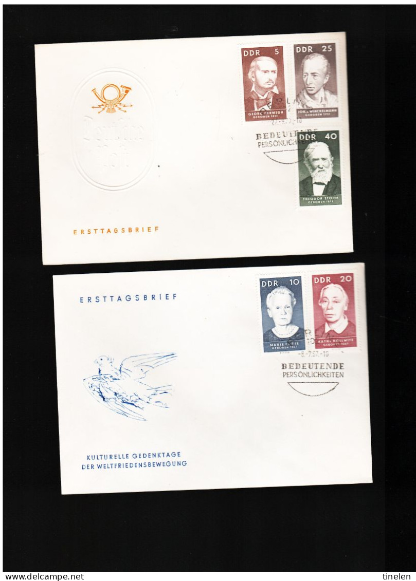 DDR -  1967 FDC BERHUMTE PERSONLICHKEITEN ( CURIE -KOLWITZ-HERWEGH  - WINCKEL - STORM ) - 1950-1970