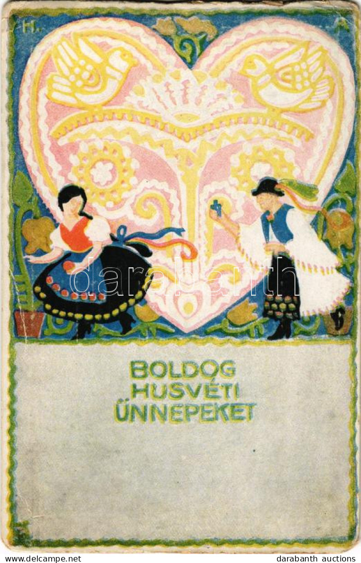 ** T4 Boldog Húsvéti Ünnepeket / Hungarian Folklore Art Postcard With Easter Greetings (EM) - Unclassified