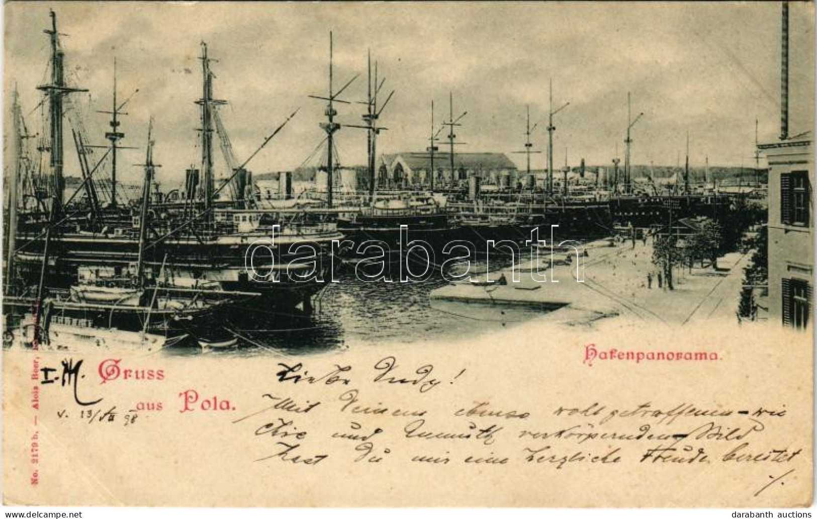 T2/T3 1898 (Vorläufer) Pola, Pula; Hafenpanorama / K.u.K. Kriegsmarine Port - Non Classés