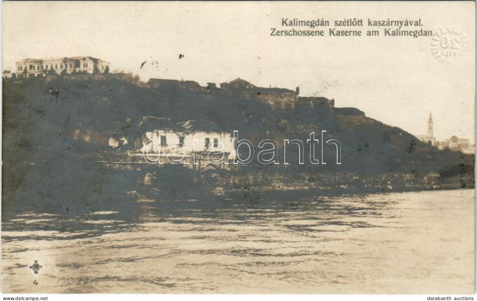 * T1/T2 Belgrád, Kalimegdán Szétlőtt Kaszárnyával / Zerschossene Kaserne Am Kalimegdan / WWI Destroyed Castle In Belgrad - Unclassified