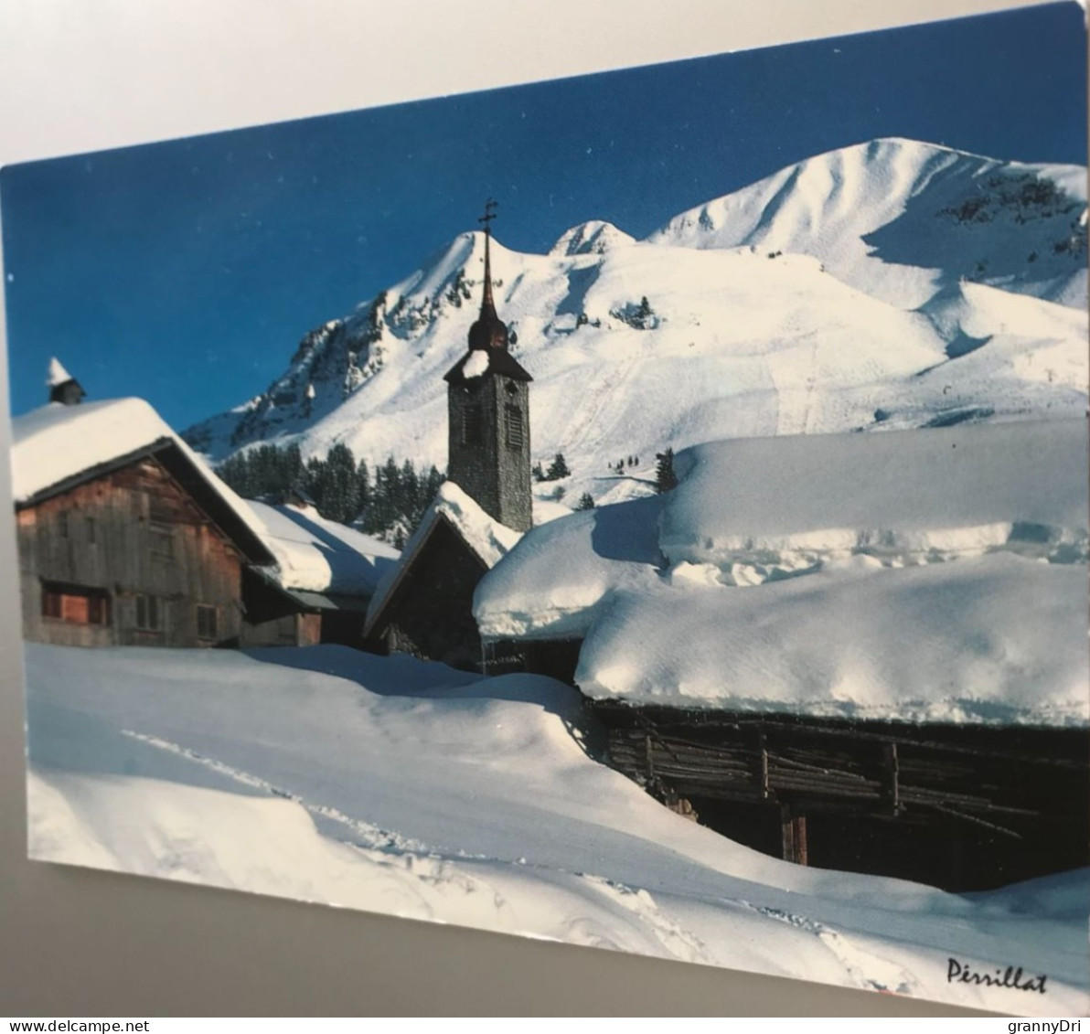 74 Le Grand Bornand 1990 Vieux Village De Chinaillon Sous La Neige Eglise -ed Perrillat 1423 - Le Grand Bornand