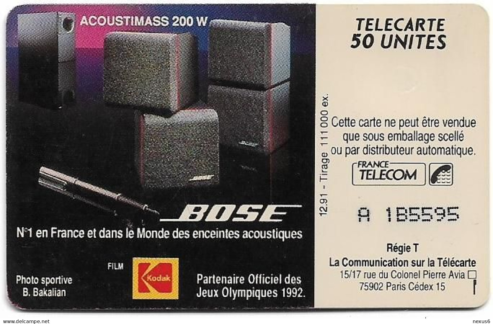 France - 0218 - Bose - Bobsleigh, Solaic, 12.1991, 50Units, 111.000ex, Used - 1991