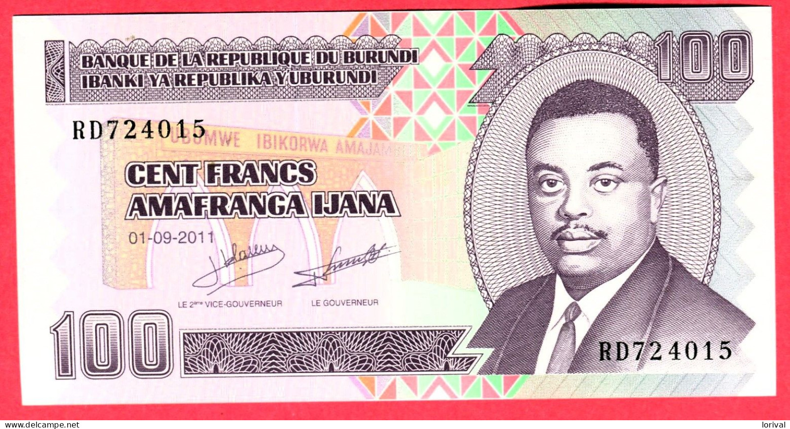 100 Francs Neuf 3 Euros - Burundi