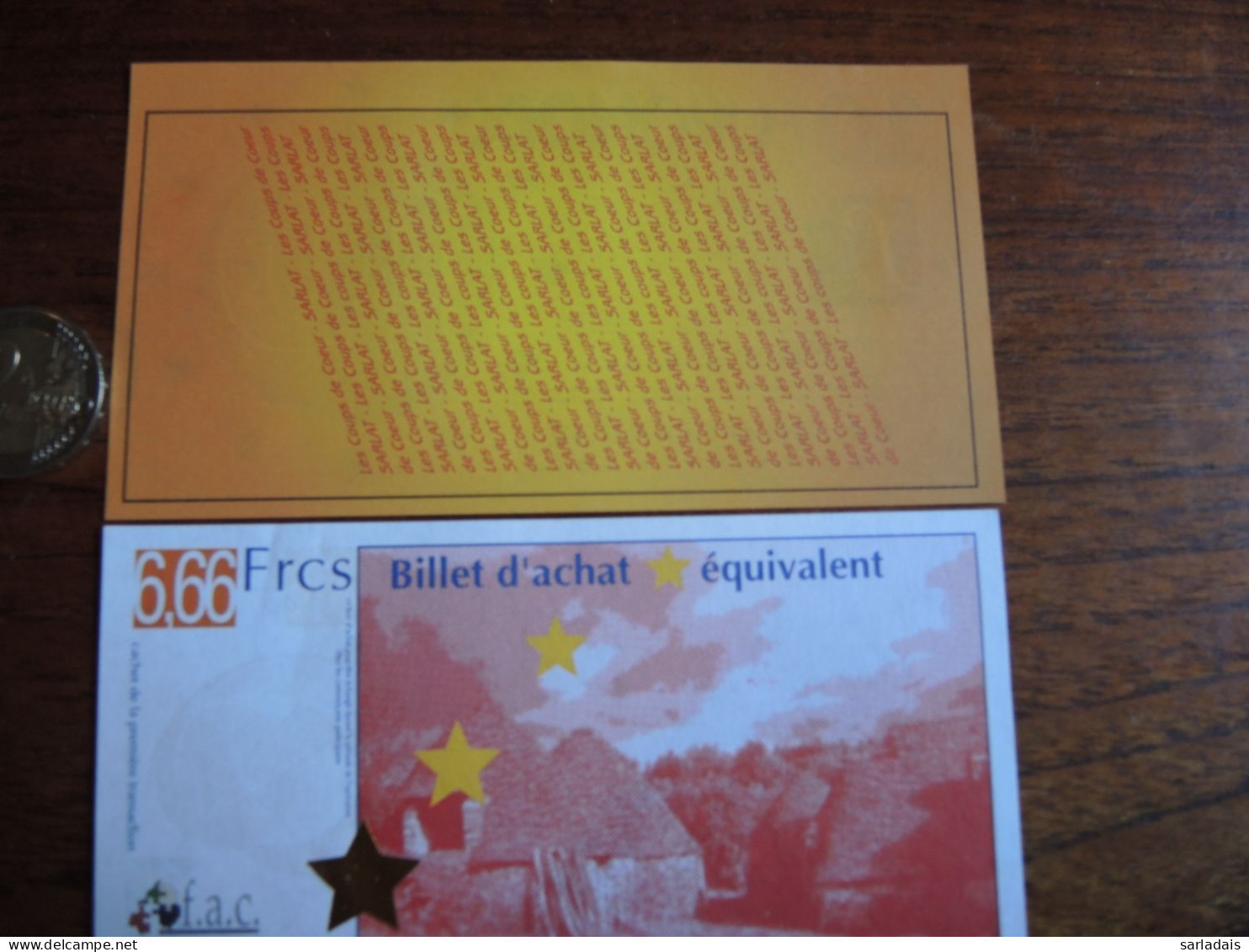 2 Billets Euros Précurseurs-sarlat-dordogne-euronoix-europérigord 1997 - 10 Euro