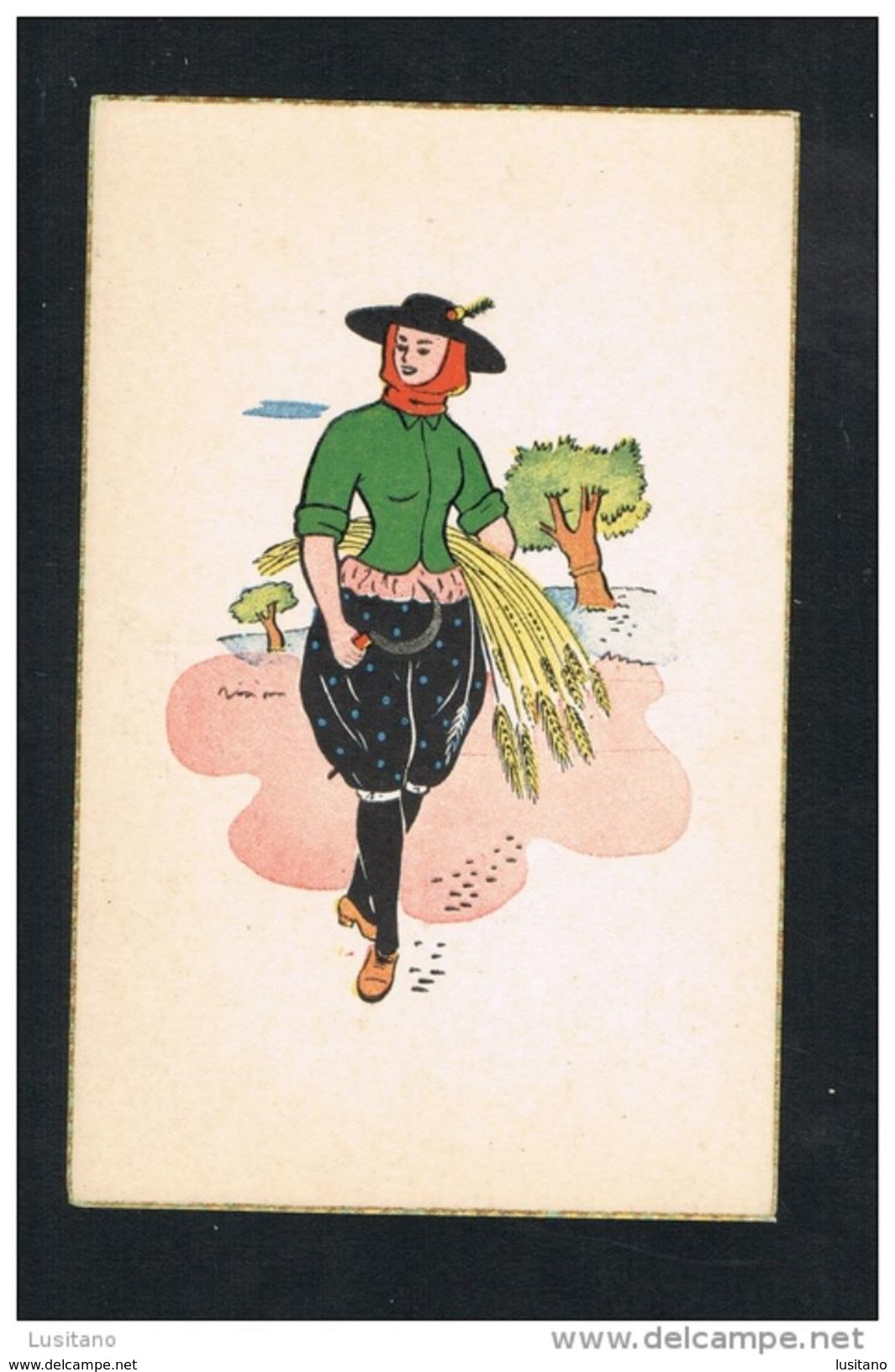 ALENTEJO - CEIFEIRA - MOISSONNEUSE REAPER - 1940/50s - PORTUGAL Ilustração - Beja