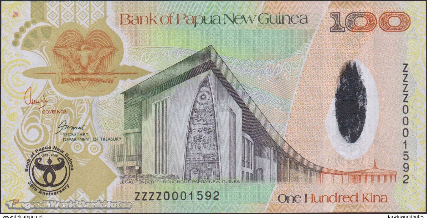 DWN - 325 world UNC different banknotes - FREE PAPUA NEW GUINEA 100 Kina 2008 (P.37) REPLACEMENT ZZZZ