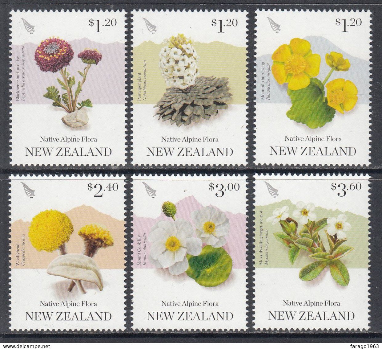 2019 New Zealand Alpine Flora Flowers Complete Set Of 6 MNH   @ BELOW FACE VALUE - Neufs