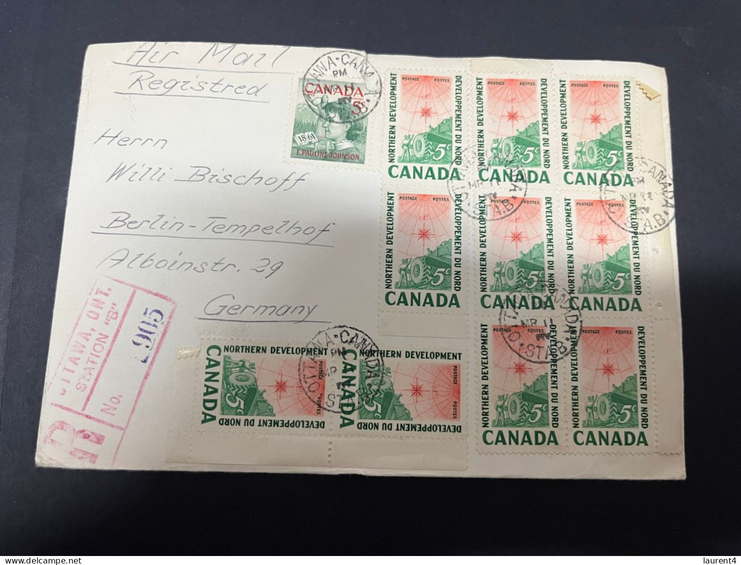 10-11-2023 (1 V 49) Canada Cover Posted To Germany - Registered In 1961 - Lettres & Documents