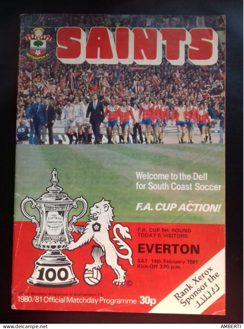 FA CUP 1981 Programa Southampton-Everton - Sports