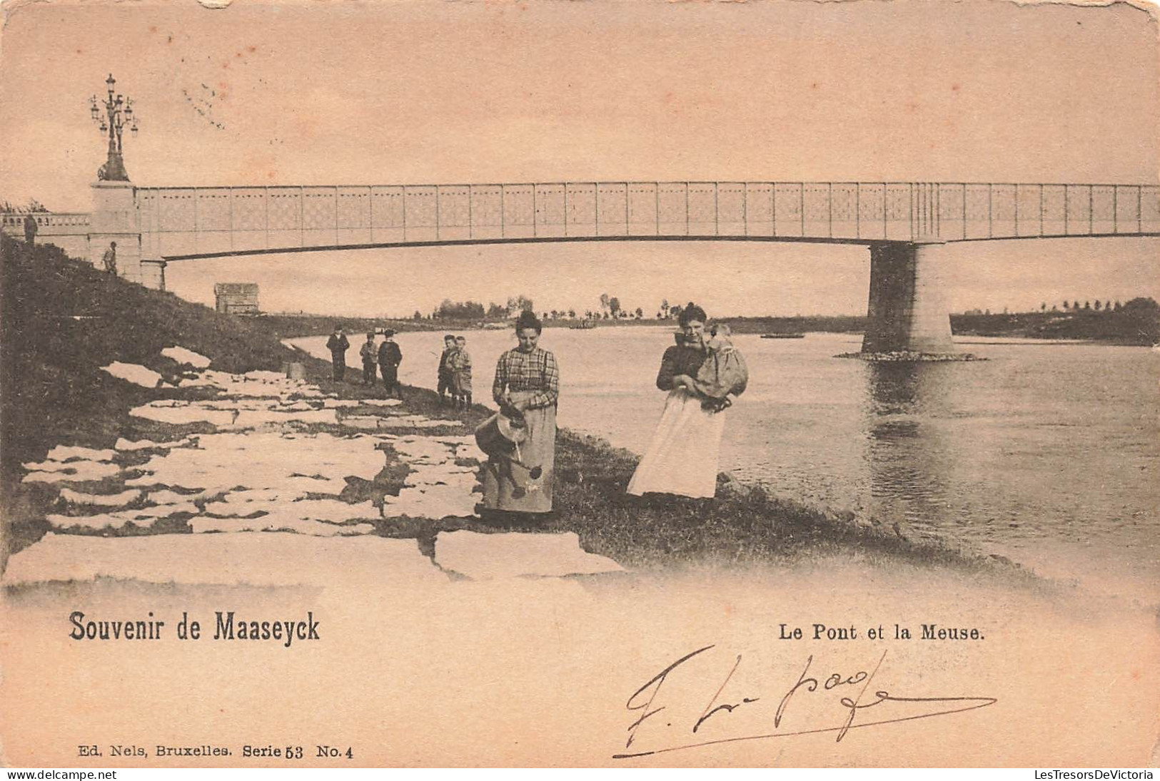 BELGIQUE - Maaseyck - Le Pont Et La Meuse - Carte Postale Ancienne - Maaseik
