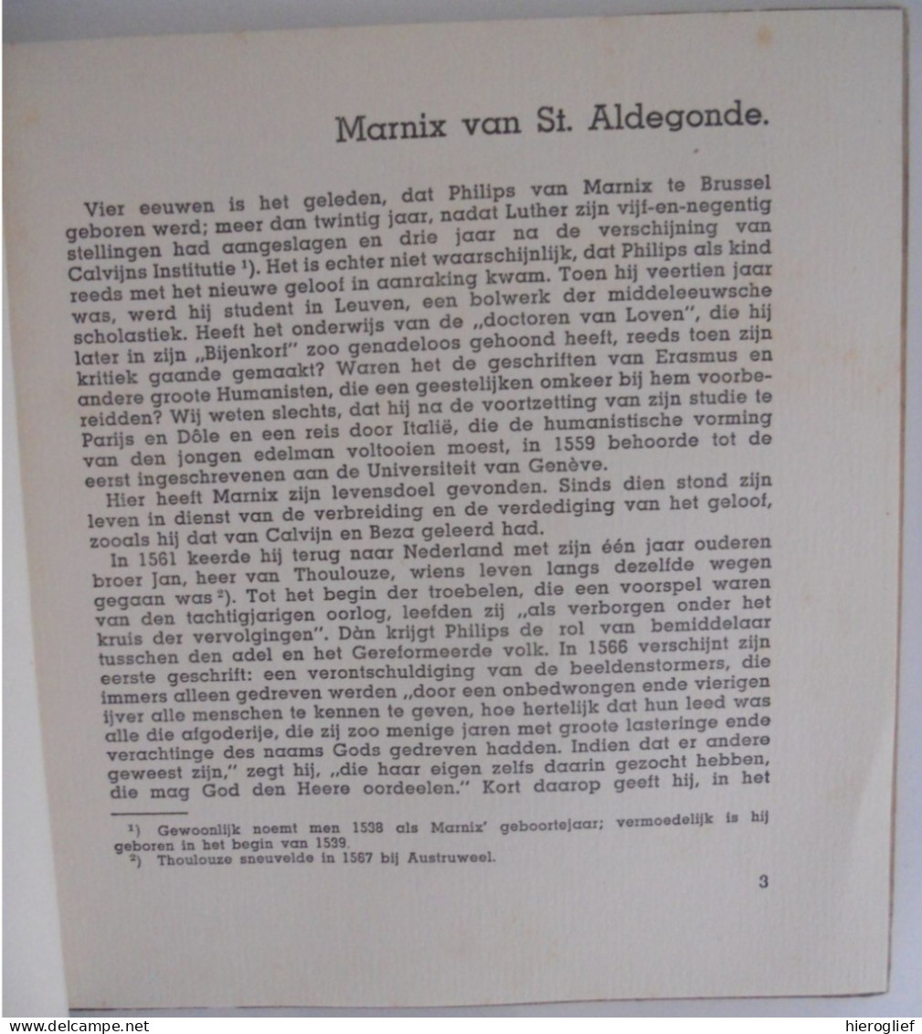 Marnix Van St. Aldegonde - Bloemlezing Door Van Haesen Brussel Antwerpen Reformatie Alva Philips Leiden Wilhelmus - Histoire