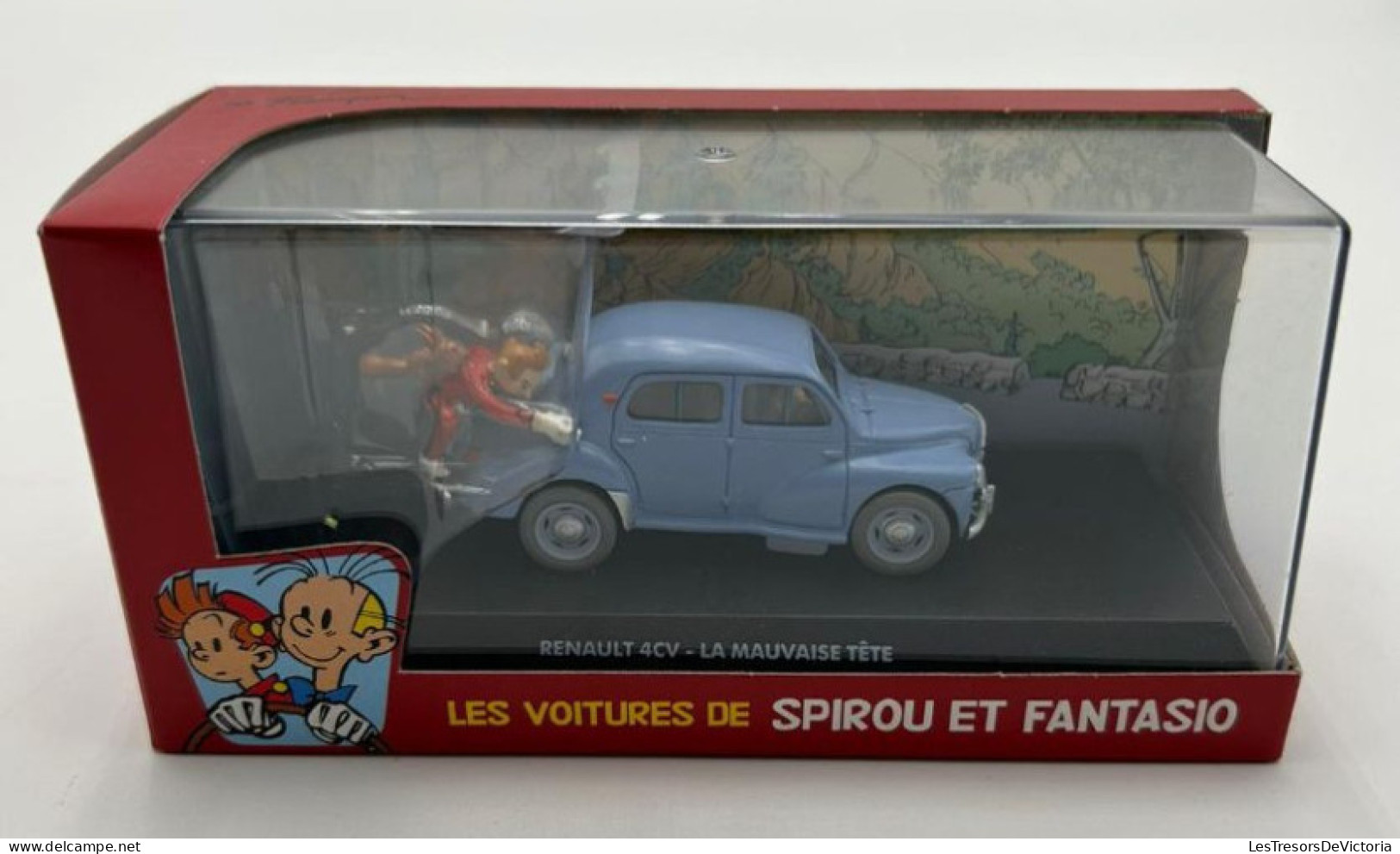 SPIROU - Figurines - Les Voitures De Spirou Et Fantasio - Modèle Réduit Editon Atlas - Renault 4cv - Mauvaise Tete - Andere & Zonder Classificatie