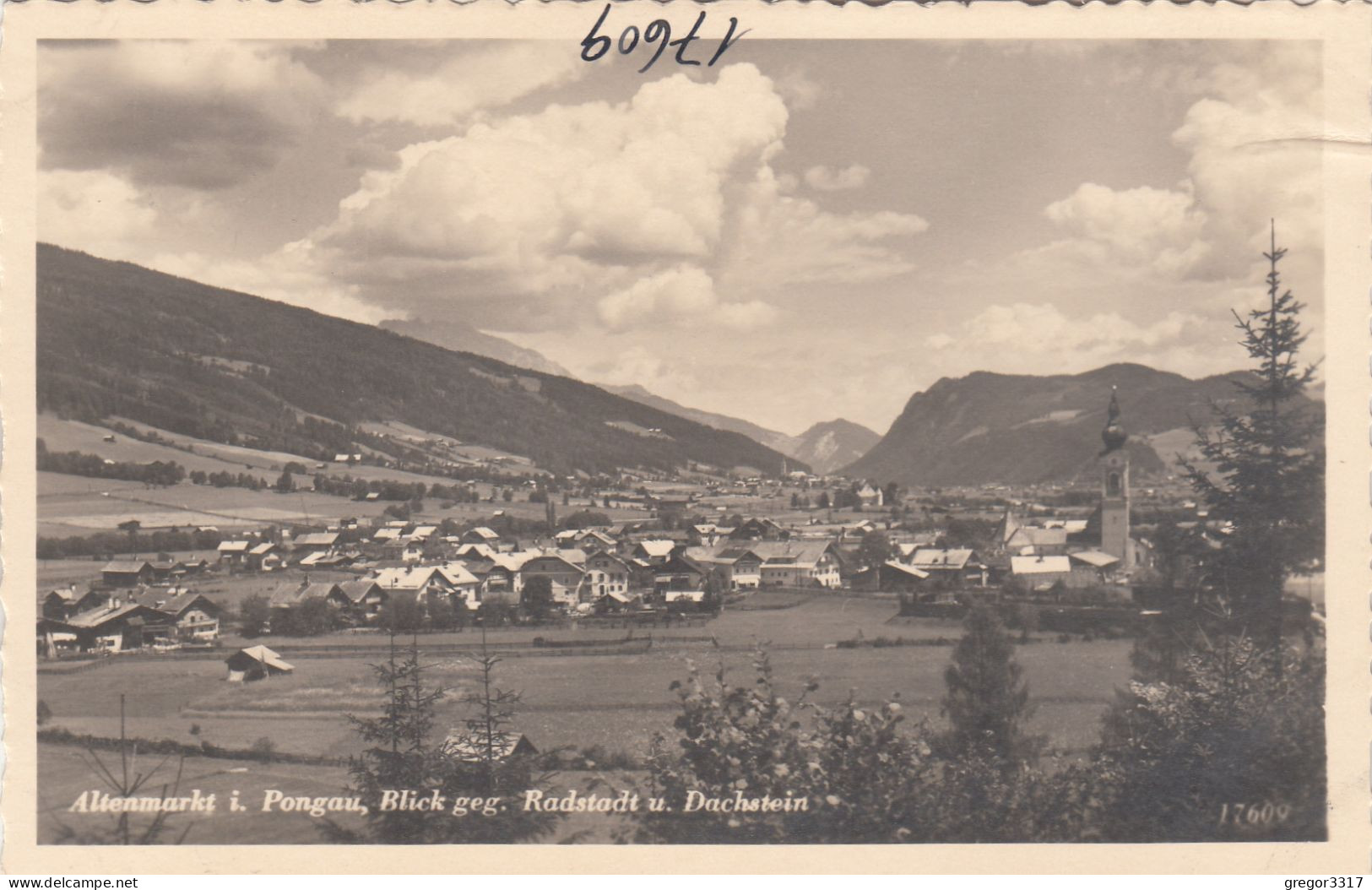 D7640) ALTENMARKT Im Pongau - Blick Geg. Radstadt U. Dachstein - Häuser U. Kirchturm - Altenmarkt Im Pongau