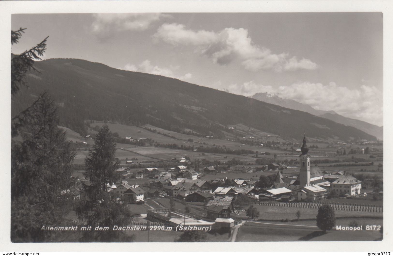 D7652) ALTENMARKT Mit Dem Dachstein - Salzburg - Kirche Häuser S/W ALTE FOTO AK - Altenmarkt Im Pongau