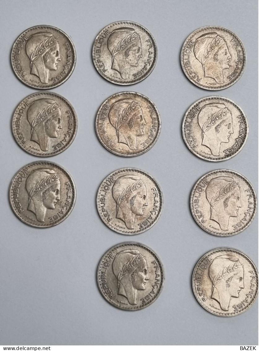 10 Frs TURIN 47-48-49 Petite Tête Rameaux Courts 11 Pièces - 10 Francs