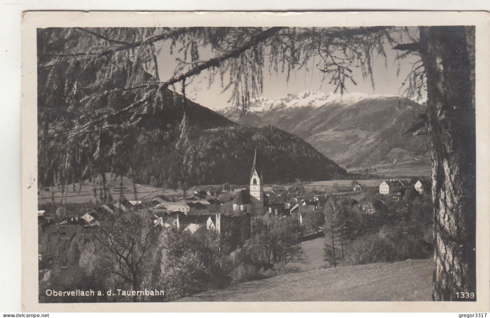 D7746) OBERVELLACH A.. D. Tauernbahn - Kärnten - über Bäume Auf Kirche Gesehen ALT 1929 - Obervellach