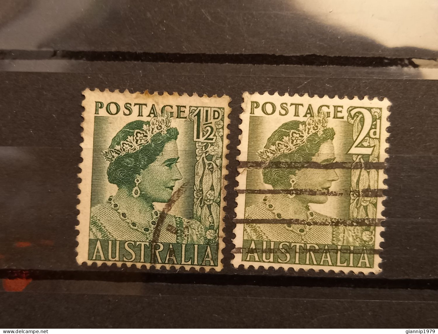 FRANCOBOLLI STAMPS AUSTRALIA AUSTRALIAN 1950 USED SERIE COMPLETA COMPLETE REGINA ELISABETTA ELIZABETH QUEEN OBLITERE' - Used Stamps