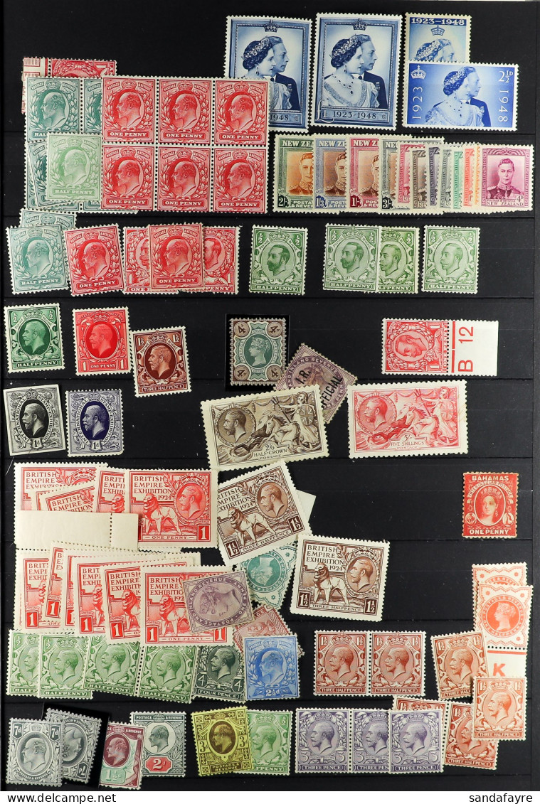 WORLD WIDE IN BIG STOCKBOOK. Contains Mint And Used 1860 - 1990's Collection. Note GB 1948 Â£1 Wedding (x2), Malaya Stat - Otros & Sin Clasificación