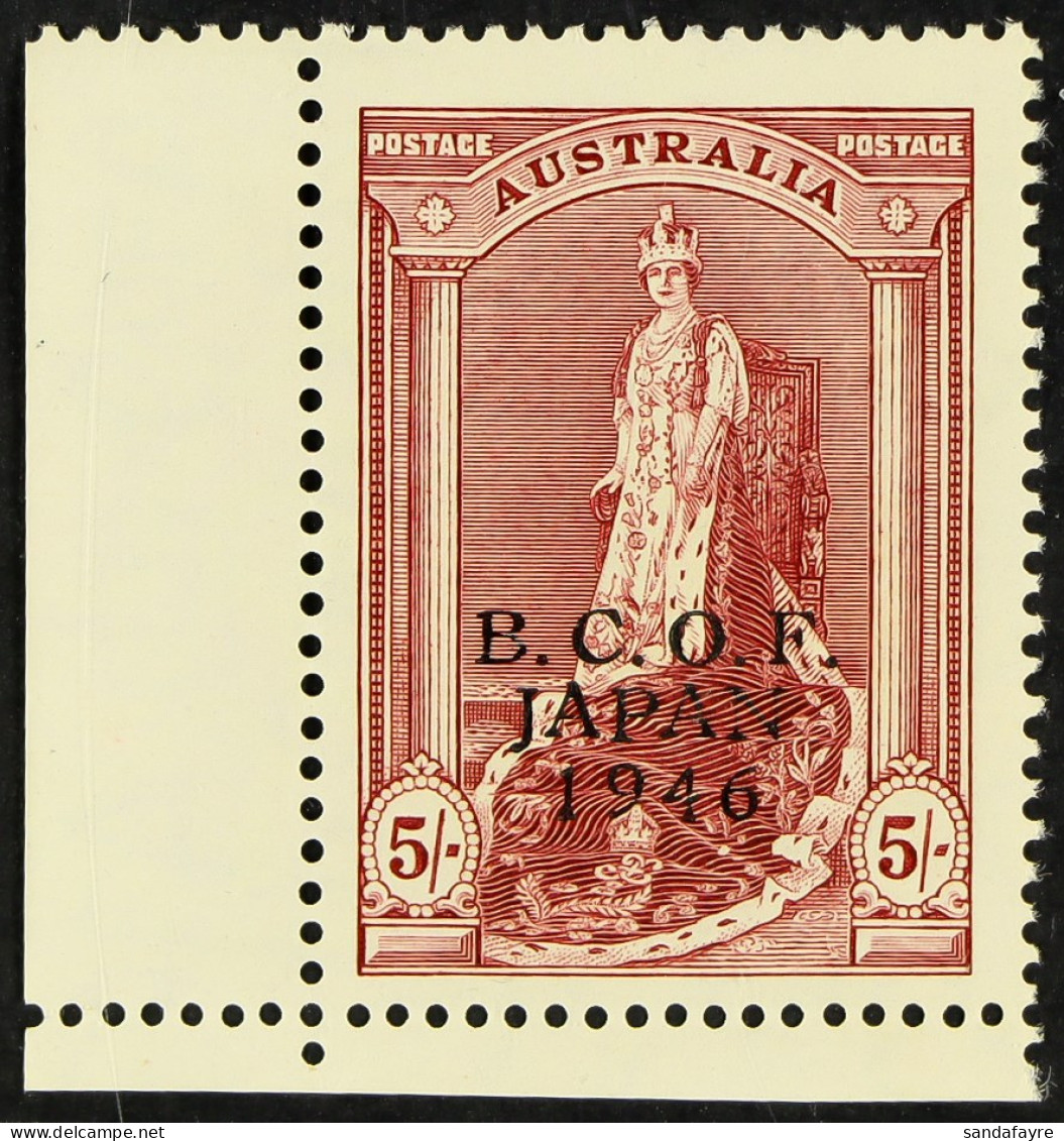 BCOF 1946-47 10s Claret Overprint Thick Chalky Paper, SG J7, Never Hinged Mint Corner Example, Cat Â£150. - Autres & Non Classés