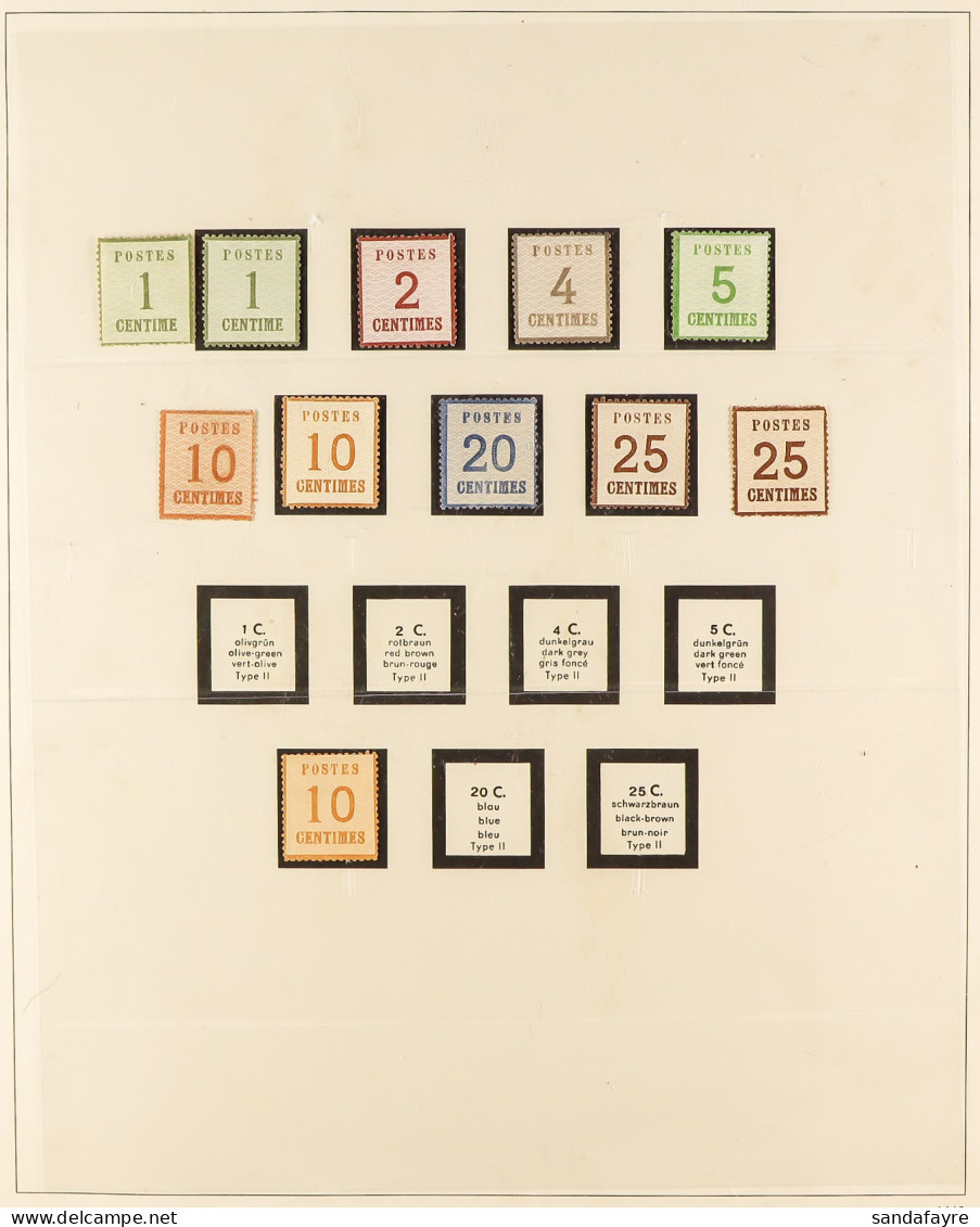 ALSACE AND LORRAINE Page With Mint / Unused Collection, 'points Up' Set With Extra 1c, 10c, 25c Shades, 'points Down' 10 - Other & Unclassified