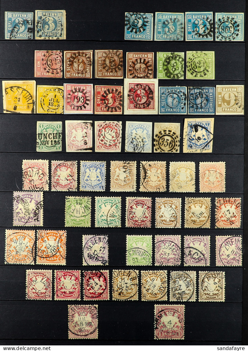 BAVARIA 1849 - 1911 USED COLLECTION With Much Very Fine (approx 95 Stamps) - Autres & Non Classés