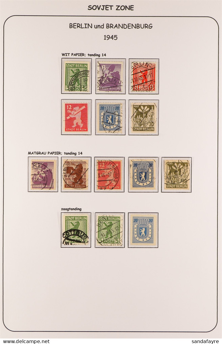 SOVIET ZONE 1945 - 1949 SEMI-SPECIALIZED COLLECTION Of Mint (much Never Hinged) And Used On Pages Incl Berlin And Brande - Autres & Non Classés