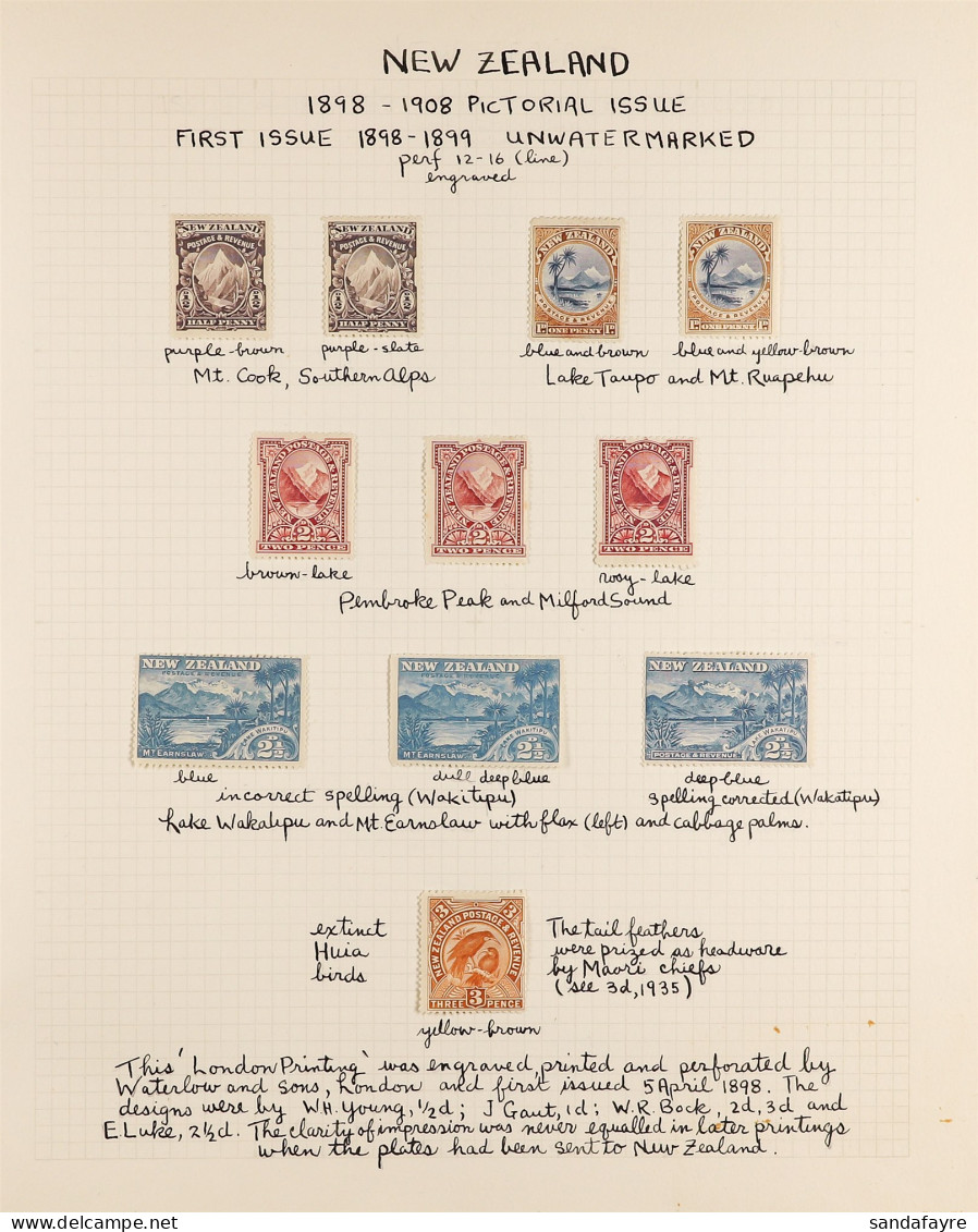 1898 PICTORIAL ISSUE Perf 12 To 16 No Watermark, Complete Set, Also A Range Of Additional Shades To 4d (2) And 5d, Fine  - Andere & Zonder Classificatie