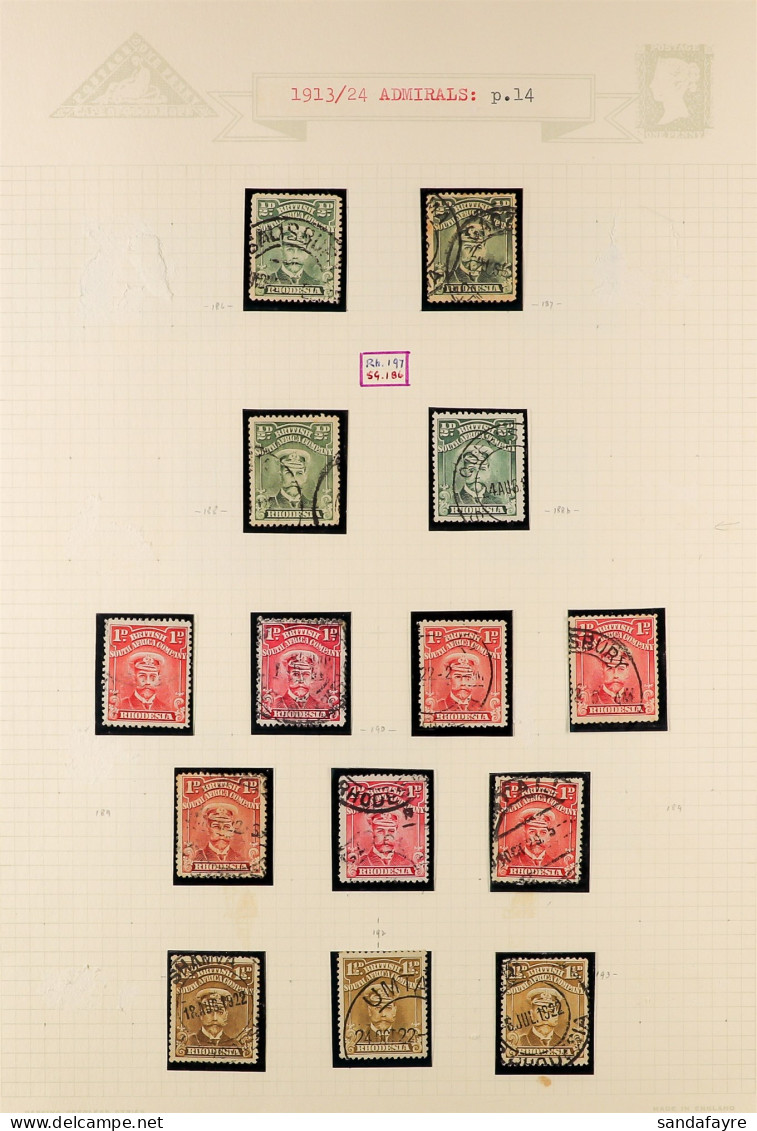 1913-24 ADMIRALS COLLECTION Of Used Stamps Incl. 1913-19 Single Working Plates Perf 15 Â½d (x4, Shades), Die I Perf 14 S - Autres & Non Classés