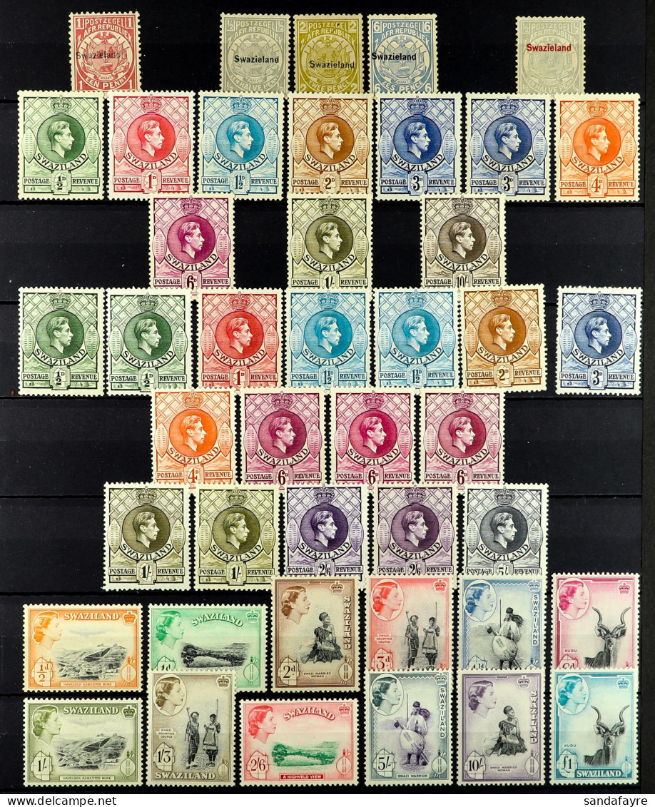 1889 - 1961 MINT COLLECTION On 2 Protective Stock Pages, Note 1938-54 Definitives Perf 13Â½ X 13 Range To 10s Perf 13Â½  - Swasiland (...-1967)