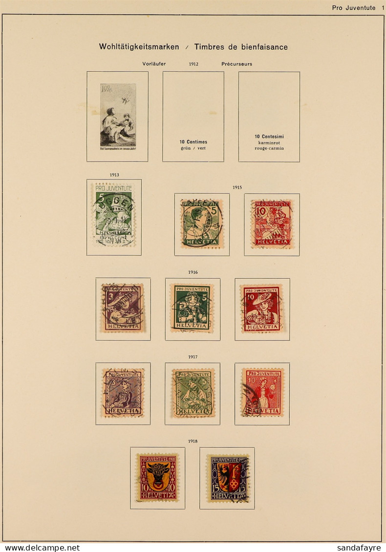 PRO JUVENTUTE 1913 - 1946 Complete Fine Used Collection, SG J1/J119, Also The 1937 Miniature Sheet. Cat Â£1424 (120 Stam - Other & Unclassified