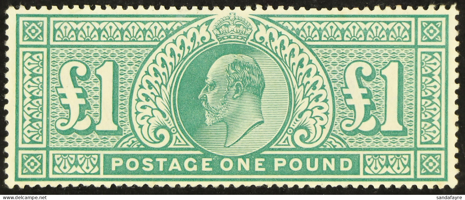 1902-10 Â£1 Dull Blue-green De La Rue Printing, SG 266, Never Hinged Mint With A Couple Of Small Gum Skips / Marks & Two - Unclassified