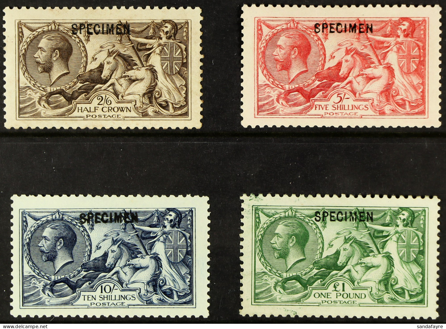 1913 Waterlow Printing Seahorse Set, Each With 'SPECIMEN' Overprint (type 26), SG 399s/403s, Mint Part OG. Fresh, Cat Â£ - Unclassified