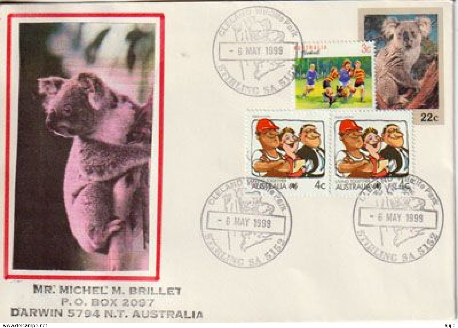 KOALA  Entier Postal / Postal Stationery. Cleland Wildlife National Park. Adelaide (SA) 1999, Sent To DARWIN (NT) - Enteros Postales