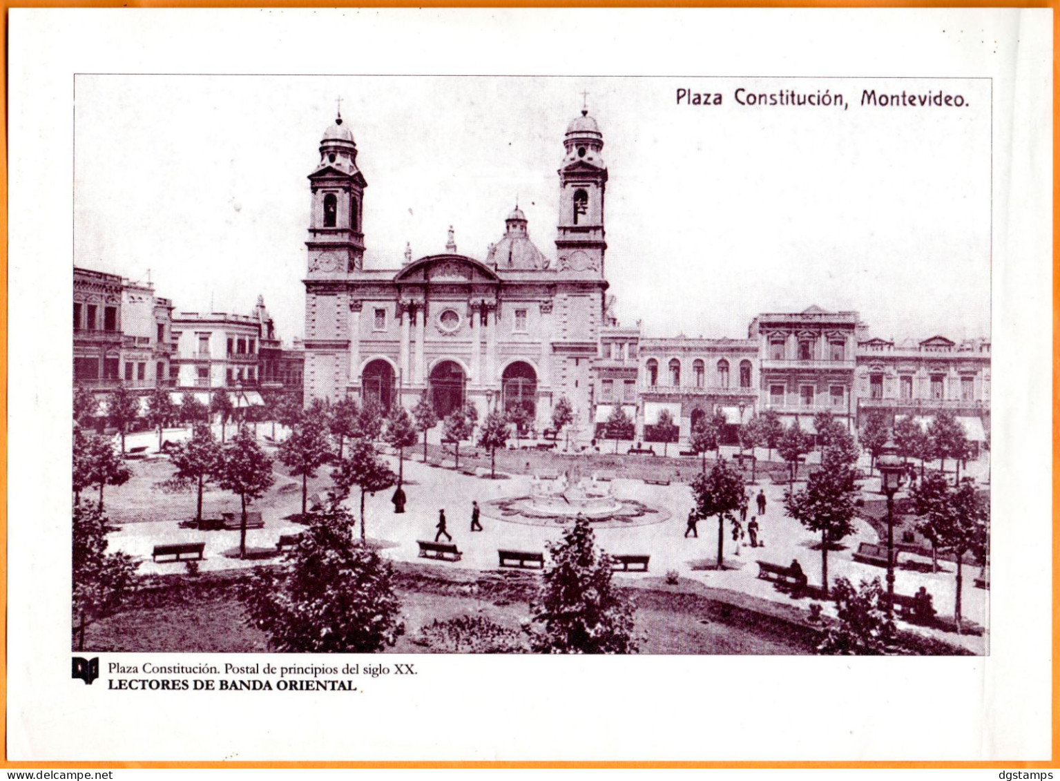Uruguay 1906 "postcard From The Beginning Of The 20th Century". Constitución Square, Montevideo. Sheet 27x19.5 Cm. - Amerika