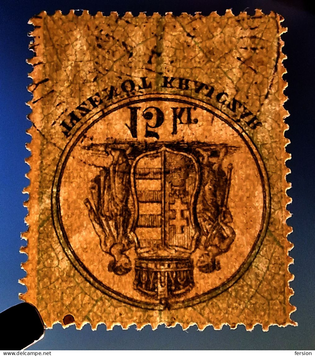 1868 1873 Hungary Croatia Slovakia Vojvodina Serbia Romania Transylvania K.u.k Kuk Revenue Tax Stamp 15 Kr Coat Of Arms - Fiscaux