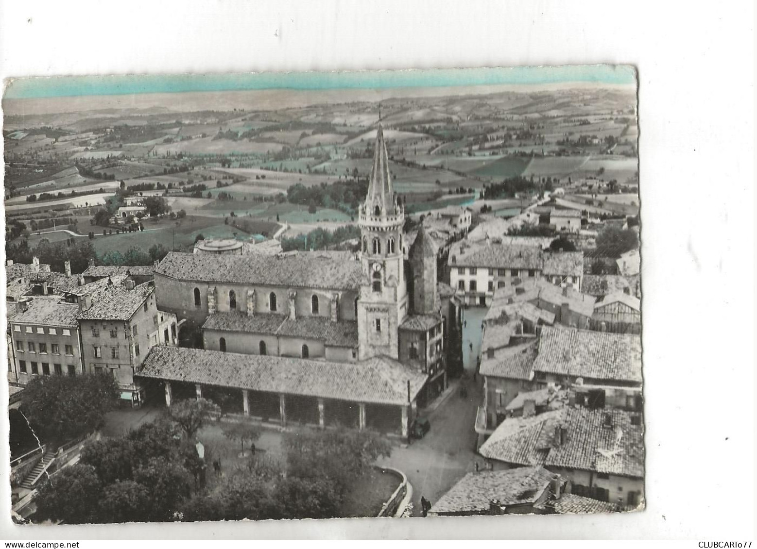 Puylaurens (81) : Vue Aérienne Générale Au Niveau Du Quartier De L'église Env 1965 GF. - Puylaurens