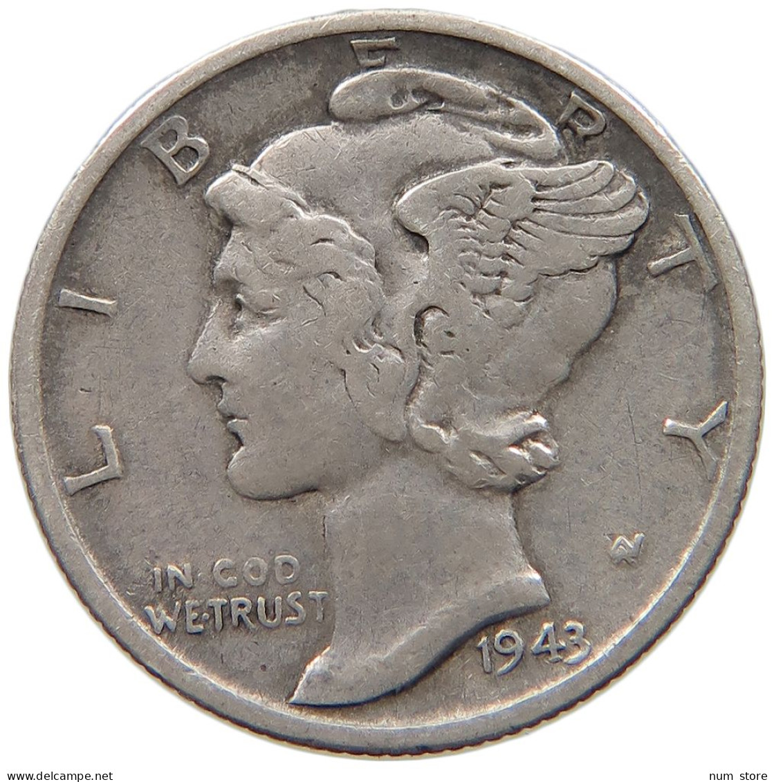 UNITED STATES OF AMERICA DIME 1943 S MERCURY #c012 0277 - 1916-1945: Mercury