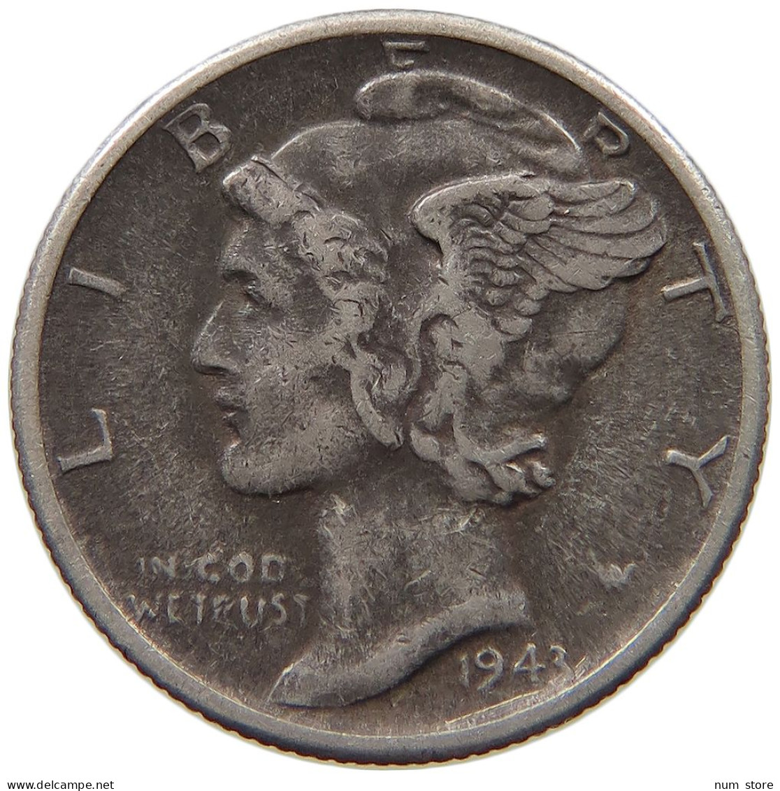 UNITED STATES OF AMERICA DIME 1943 S MERCURY #c037 0313 - 1916-1945: Mercury