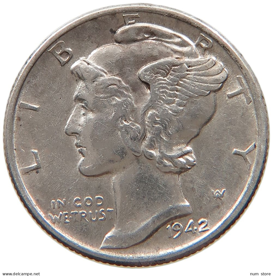 UNITED STATES OF AMERICA DIME 1942 MERCURY #t162 0231 - 1916-1945: Mercury