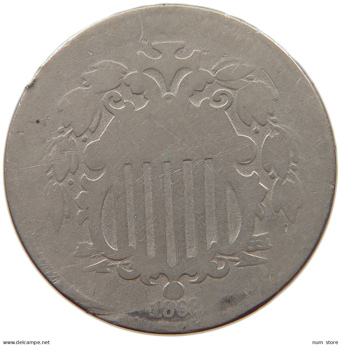 UNITED STATES OF AMERICA NICKEL 1868 SHIELD #c063 0455 - 1866-83: Escudo