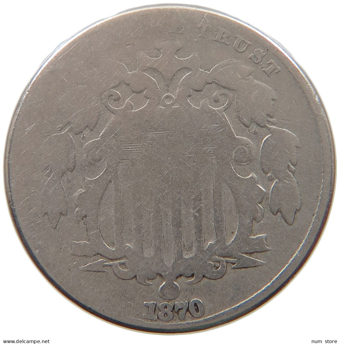 UNITED STATES OF AMERICA NICKEL 1870 SHIELD #a046 0675 - 1866-83: Shield (Écusson)