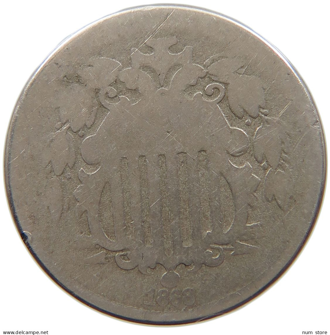 UNITED STATES OF AMERICA NICKEL 1868 SHIELD #c012 0253 - 1866-83: Shield (Stemma)