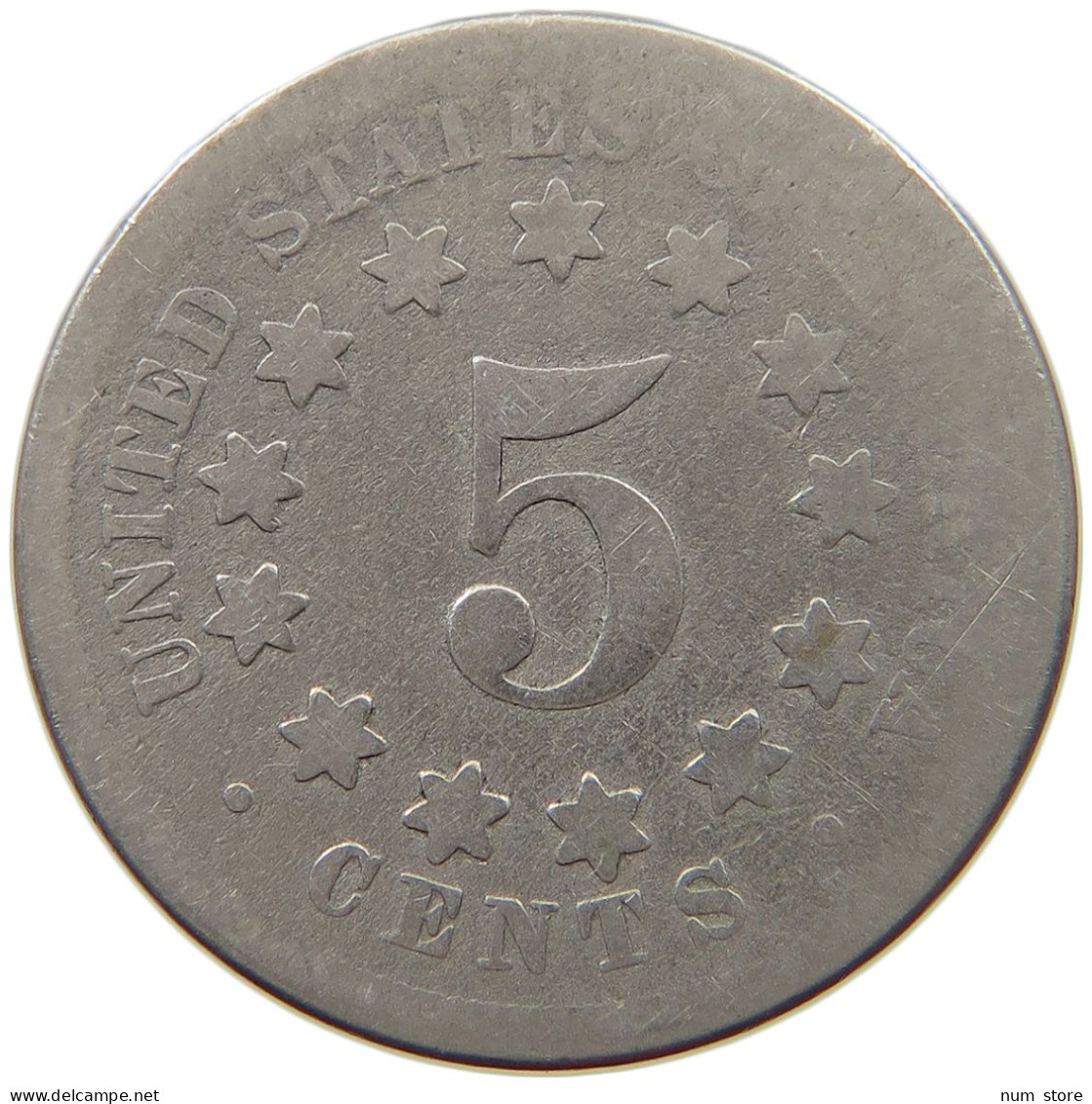 UNITED STATES OF AMERICA NICKEL 1867 SHIELD #s040 0621 - 1866-83: Shield (Écusson)