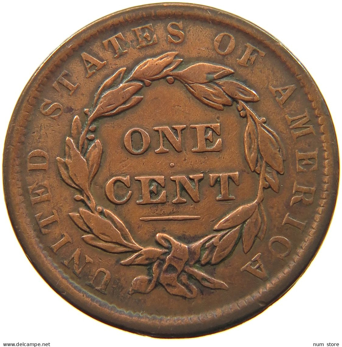 UNITED STATES OF AMERICA LARGE CENT 1837 CORONET HEAD #t141 0319 - 1816-1839: Coronet Head