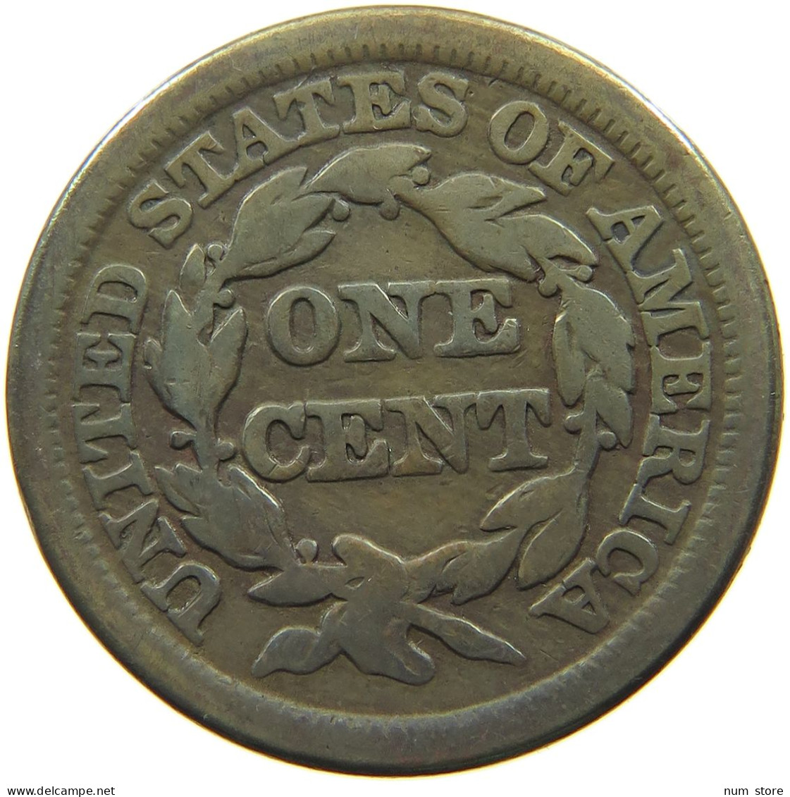 UNITED STATES OF AMERICA LARGE CENT 1847 BRAIDED HAIR #t141 0289 - 1840-1857: Braided Hair