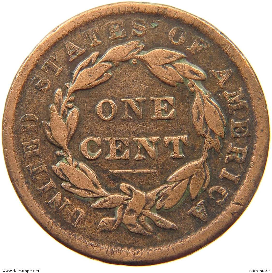 UNITED STATES OF AMERICA LARGE CENT 1838 CORONET HEAD #t122 0583 - 1816-1839: Coronet Head