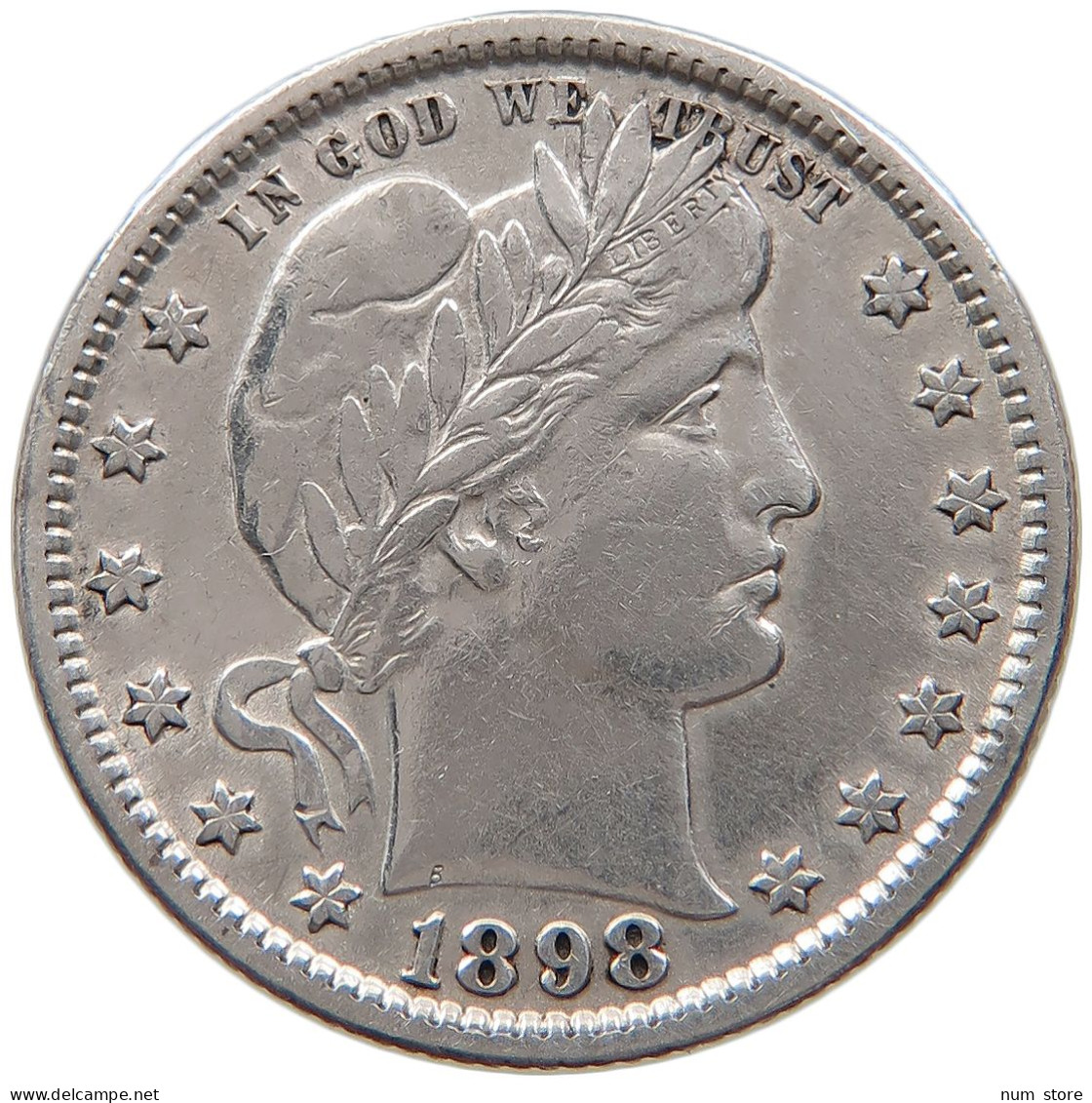 UNITED STATES OF AMERICA QUARTER 1898 BARBER #t143 0453 - 1892-1916: Barber