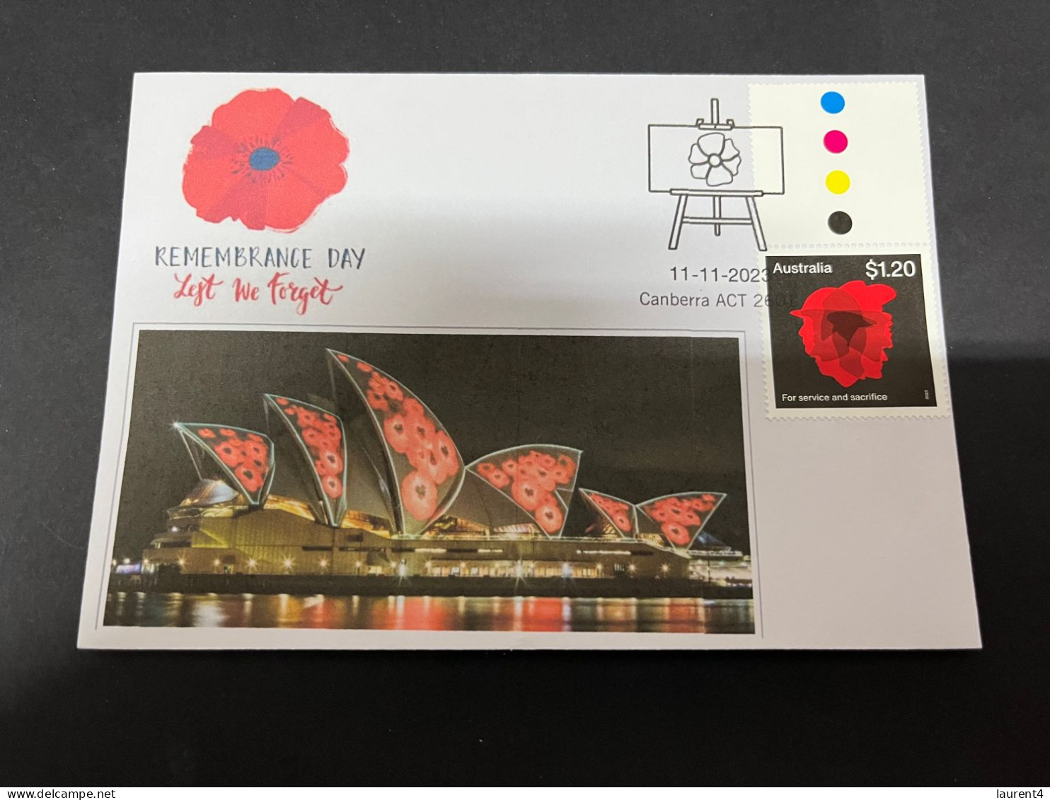 11-11-2023 (1 V 52) Australia - Remembrance Day (End Of WWI) - 11 November 2023 (today) Cover 2 Of 3 - Covers & Documents