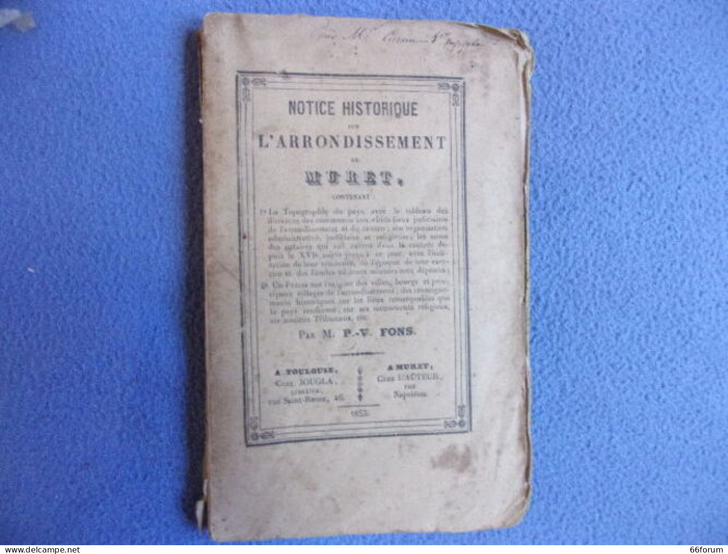 Notice Historique Sur L'arondissement De Muret - Midi-Pyrénées