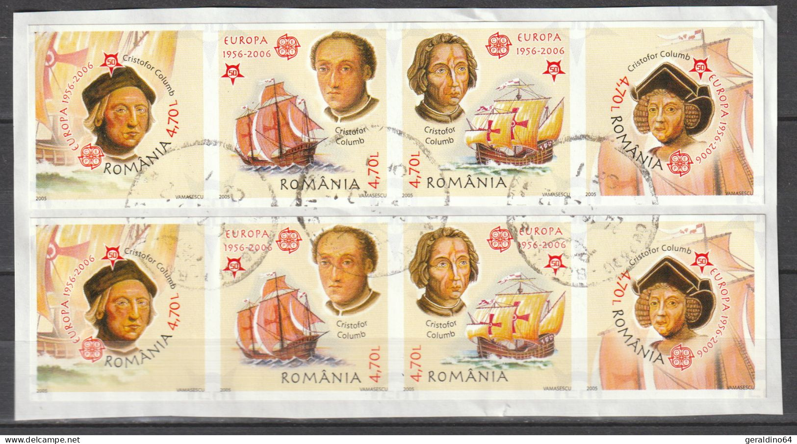 Rumänien 2005 Europa Cept Kolumbus Gestempelt Auf Papier - Used Stamps